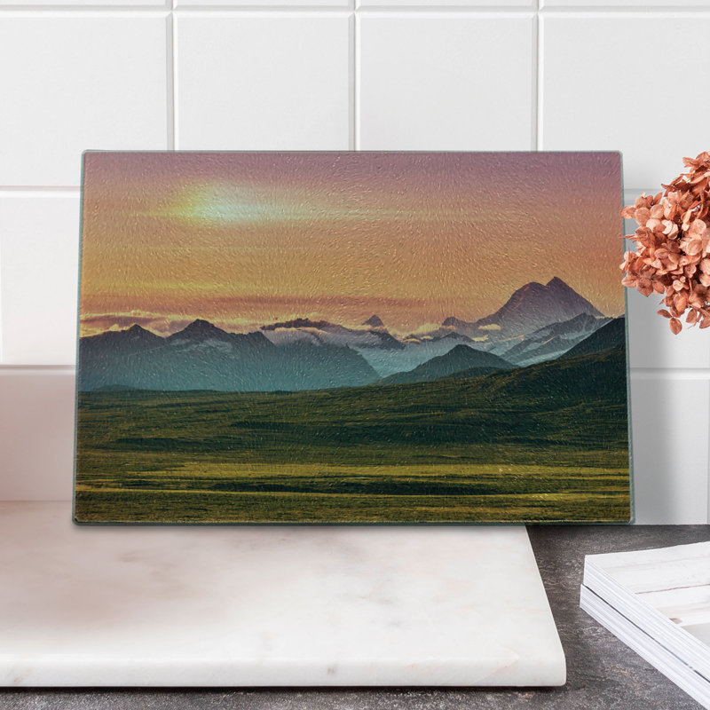 Multicolore Ambesonne, planche à découper en verre trempé