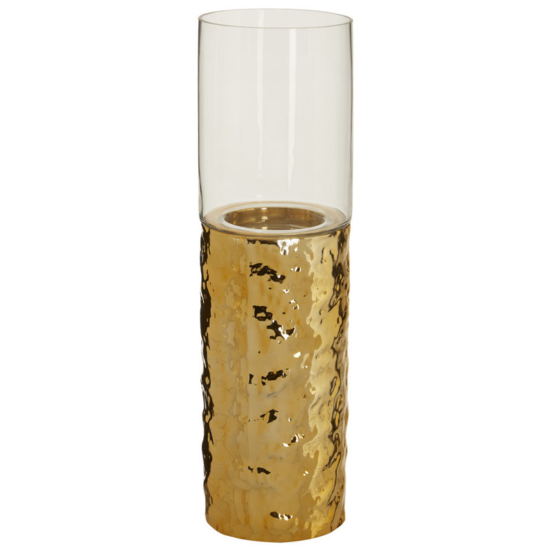 Glass Tabletop Candlestick, 52cm H x 15cm W x 15cm D