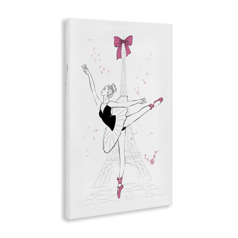 Ballerina & Eiffel Tower Canvas Wall Art by Martina Pavlova, 45" H x 30" W