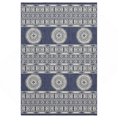 Blue 7 Ft. 10 In. X 10 Ft. 3 In. Indoor/Outdoor Area Rug