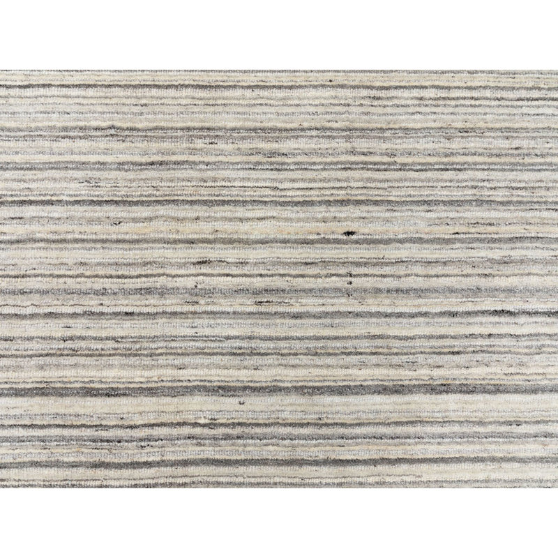 Tapis décoratif de laine ronde beige noué à la main en laine de conception unique 8 pi Belah