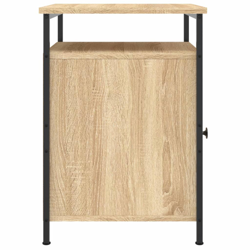 Gibby 40cm W Iron Bedside Table, Sonoma Oak