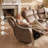 Upholstered 6-Piece Power Reclining Sectional with Storage Console and Cup Holders