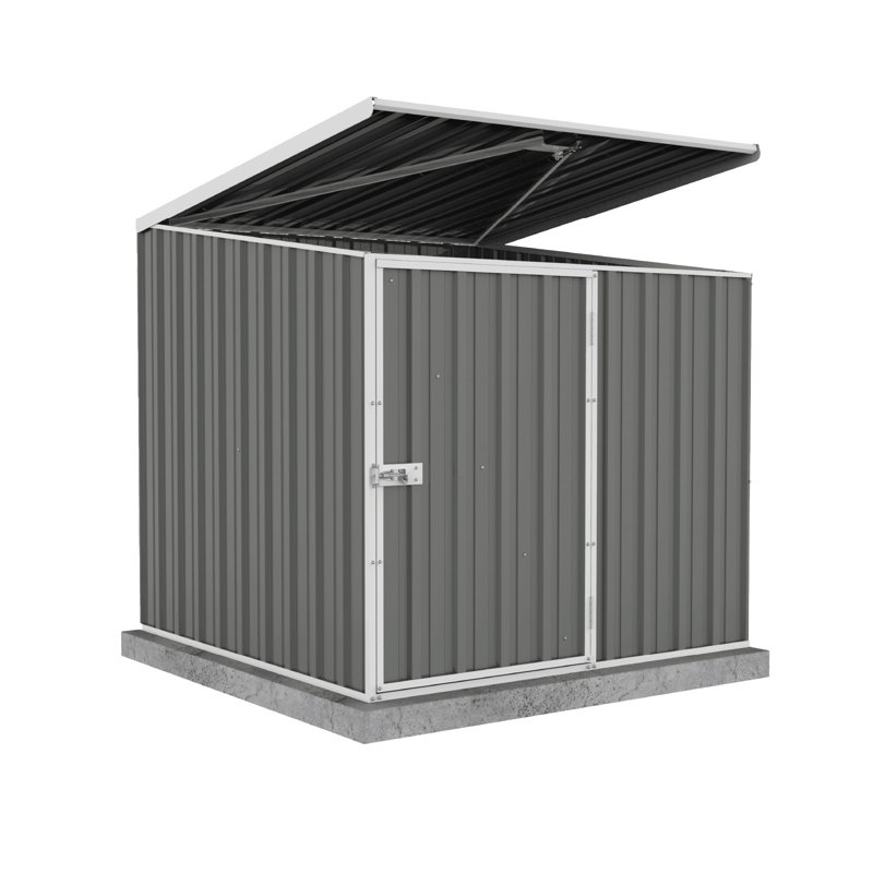 Absco Utility 5 ft. W x 5 ft. D Metal Galvanized Steel Pool Pump Multipurpose Storage Shed Woodland Gray, Woodland Gray