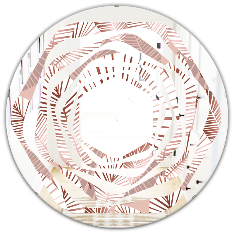 Miroir mural Coastal, H 23,6 po x l 23,6 po, Tourbillon à motif tropical IV