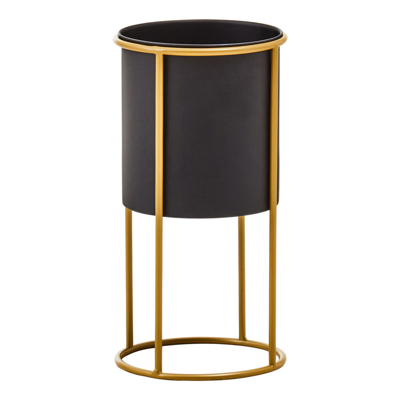 Moonsu Metal Cachepot, 38 x 20 x 20, Black