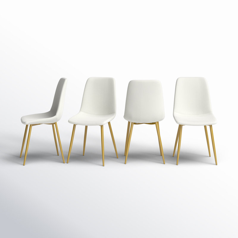 Heffron 19'' H Velvet Upholstered Side Chair, White