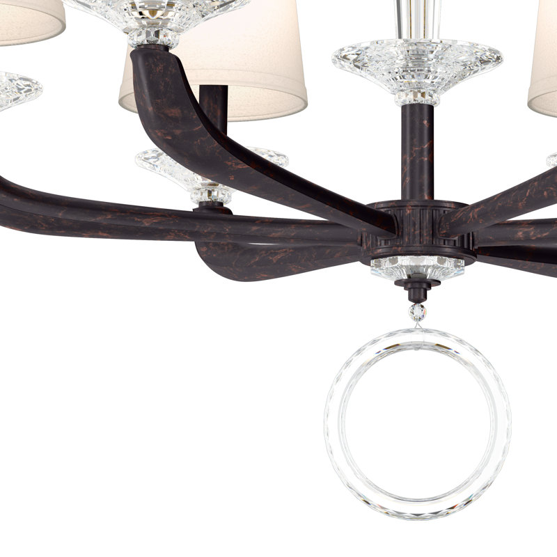 Emilea 6 - Light Glass Chandelier, Heirloom Bronze