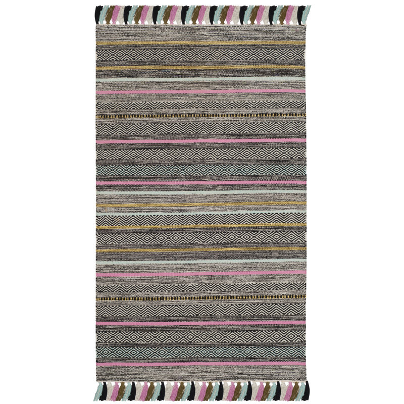 Montauk Hand Woven Cotton Striped Rug, Rectangle 8' x 10'