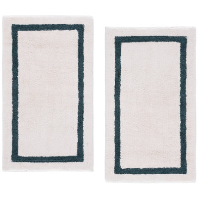 Avery Classic Border Hand Tufted 100% Cotton Machine Washable Bathmat