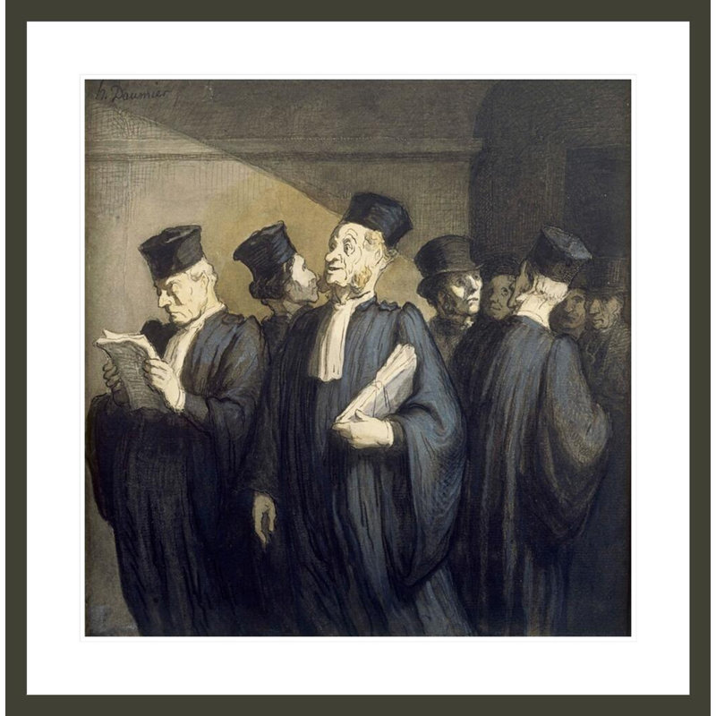 «Avant l'Audience» par Honoré Daumier, impression giclée sur cadre, H 33,99 po x l 33,5 po