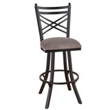 Swivel Upholstered Counter Stool with Metal Frame