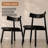 Noir Faux Leather & Solid Wood Modern Curve Back Dining Chair 2pc Set-1587572716-1587572718