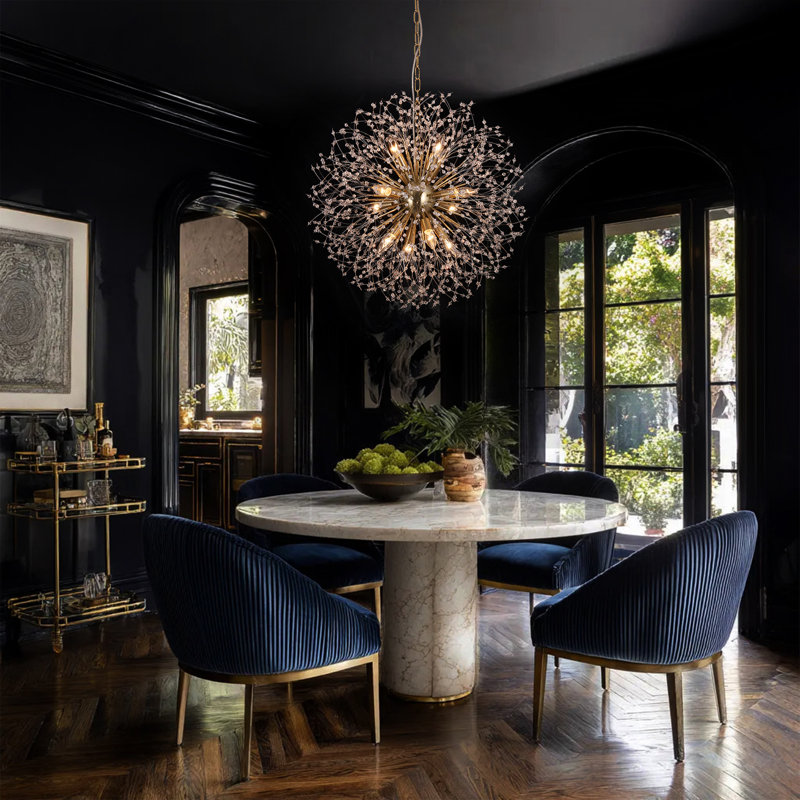 12-Light Crystal Dandelion Starburst Sputnik Chandelier