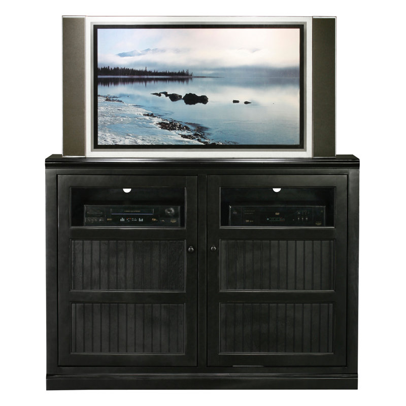 TV Stand Coastal, Verre, Noir