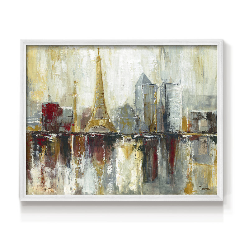 Paris Icons -Framed Print - Restickable, H 22 po x l 28 po, Blanc