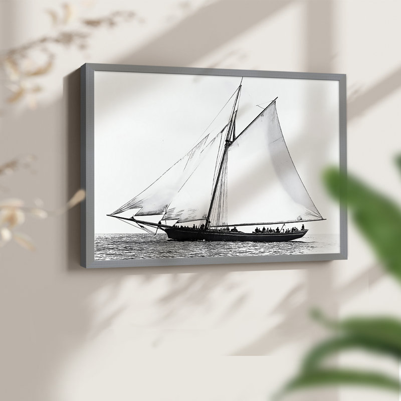 Série nautique - XLV III - Reproduction encadrée - Restickable, H 11 po x l 14 po, Gris