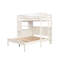 Lit simple contemporain avec bureau intégré, 3 tiroirs, tablettes attachées et ouvertes blanches pour tablette latérale de chambre à coucher
