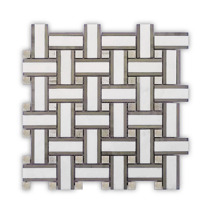 Carreau de mosaïque de mur et de plancher en marbre 12 po x 12 po Athens Kingsay
