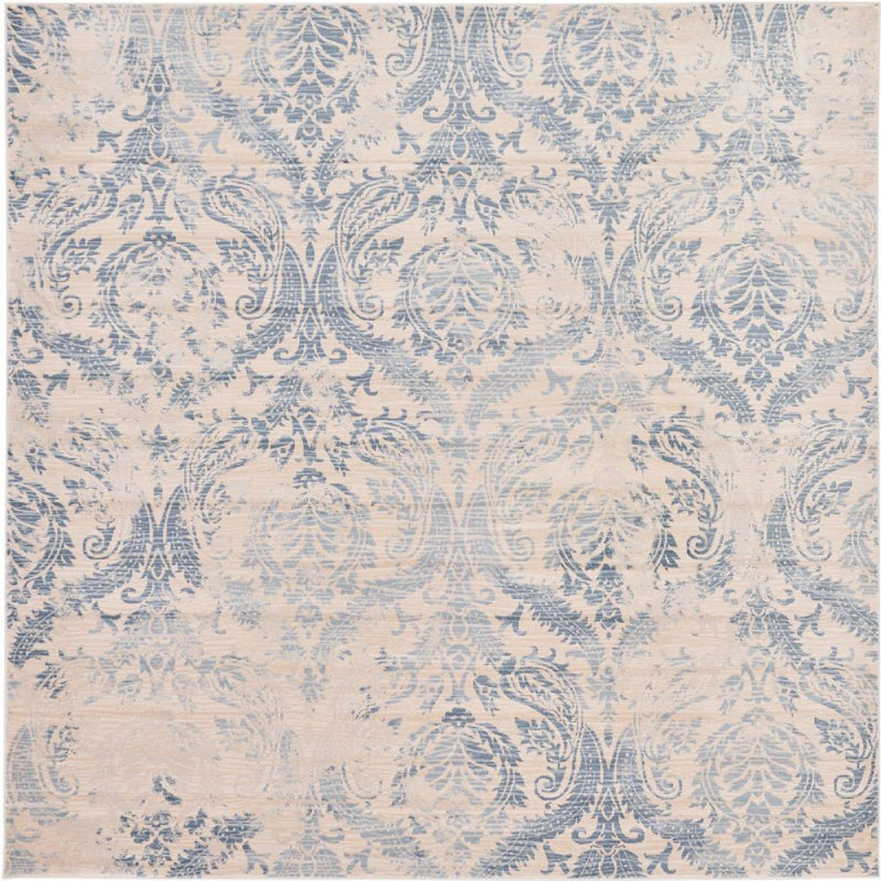 Tapis oriental beige Iyanna, Carré 8 pi