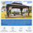  16 Ft. W x 12 Ft. D Outdoor PRO Premium Hardtop Gazebo with Aluminum Frame & Double Galvanized Steel Roof, Heavy Duty Permanent Pavilion with Netting & Curtains for Patio, Lawn, Deck-128488394