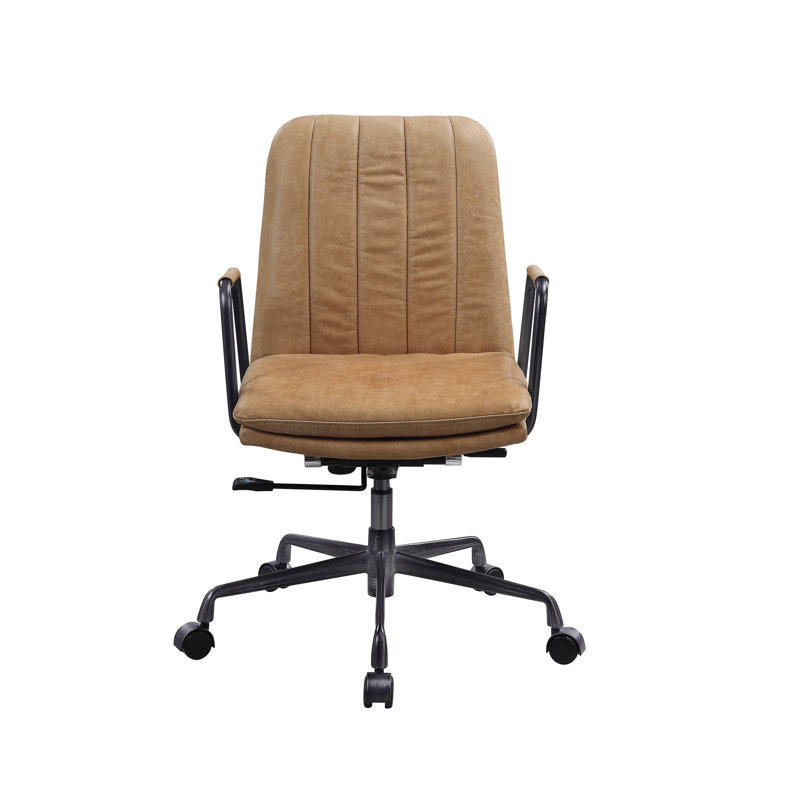 Eclarn Rum Top Grain Leather Office Chair, Brown