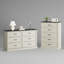 Ensemble de chambre à coucher 3 pièces Hallah, commode 8 tiroirs et 2 tables de chevet avec tiroirs Hallah-698343537