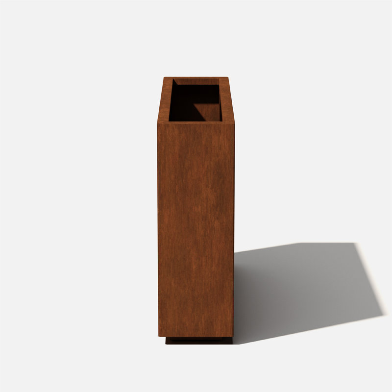 Rustic Corten Steel Tall Rectangular Planter