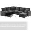 Canapé modulaire en chenille 7 places, canapé modulaire en forme de U avec 2 coussins, librement fusionné pour les espaces de vie, base en bois massif, rembourrage en mousse en forme de U, canapé-lit combiné, structure, coussins relaxants
