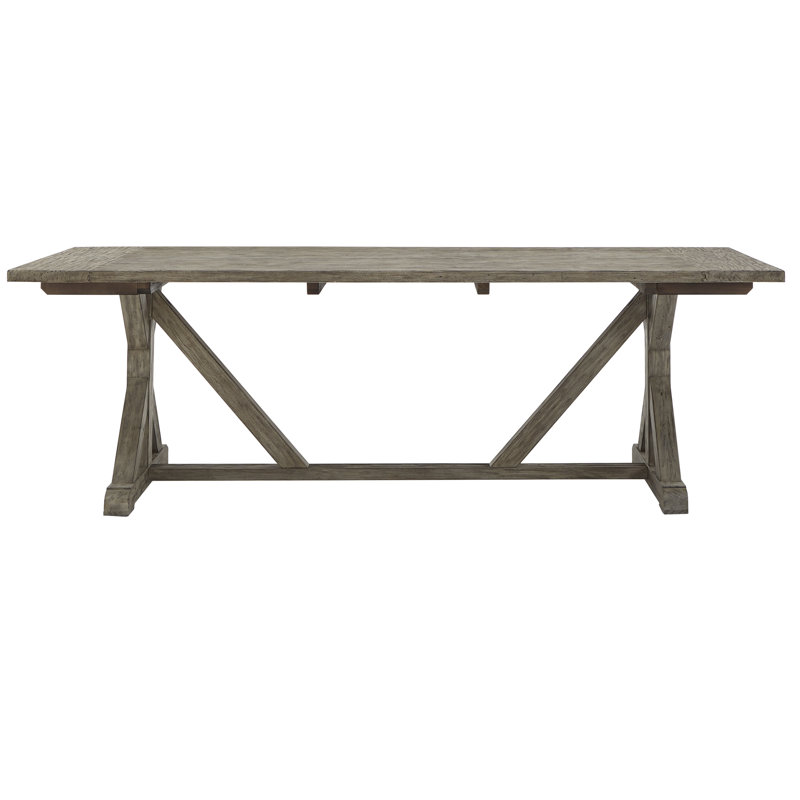 Sela Solid Wood Base Dining Table, Antique Gray