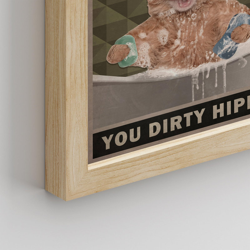 «Funny Cat Quotes Bar Sign» sur papier, H 16 po x l 12 po, Naturel