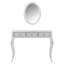 Bureau de maquillage avec miroir ovale-1270878151