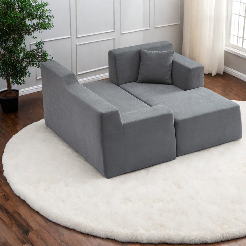 Modern L-shaped Sofas, Corduroy High Back, Ideal For Home Living