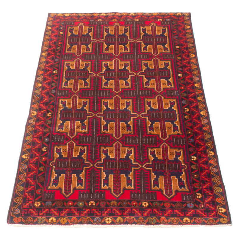 Tapis brun foncé Teimani 3 pi 7 po x 6 pi 6 po