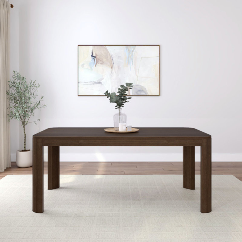 Table de salle à manger en bois massif Bergeman, Noyer, H 30 po x l 35,75 po x L 72 po
