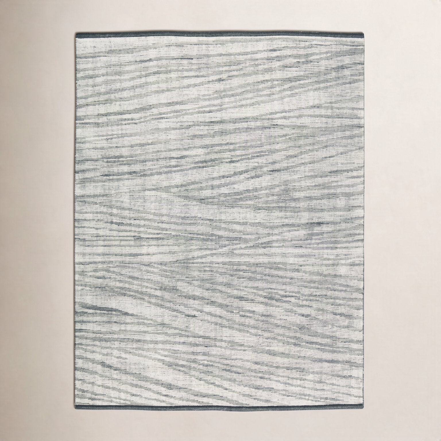 Westergard Ivory Gray Hand-Knotted Wool Rug, Rectangle 8' x 10'