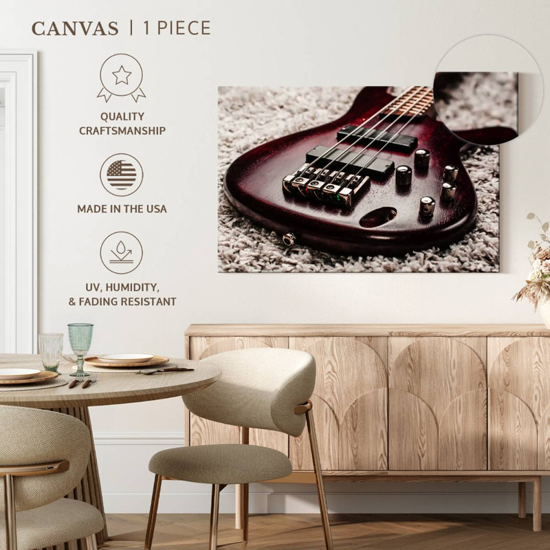 Guitare acajou, H 34 po x l 51 po