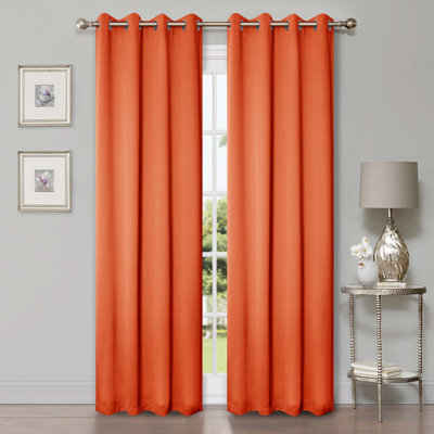  Trixie Millendon Solid Modern Polyester Room Darkening Curtain Pair