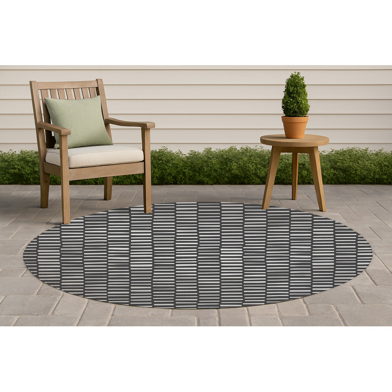 Tapis d'extérieur antidérapant Flat Attack, Rond 5 pi