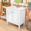 Meuble-lavabo vintage avec lavabo et tablettes réglables-114300046