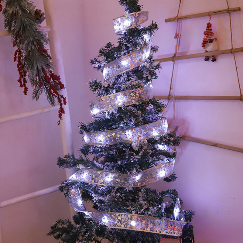 Ruban de Noël guirlande lumineuse à DEL Guirlande de Noël, Silver