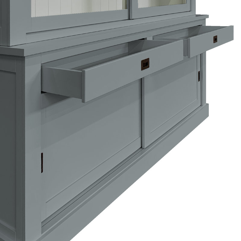 Antione 200 cm W Display Cabinet China Cabinet, Traffic Grey