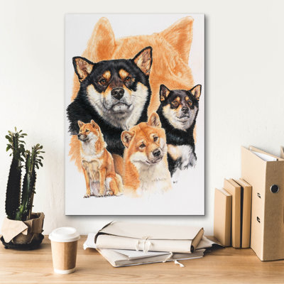 «Shiba Inv + Ghost» par Barbara Keith, art mural sur toile