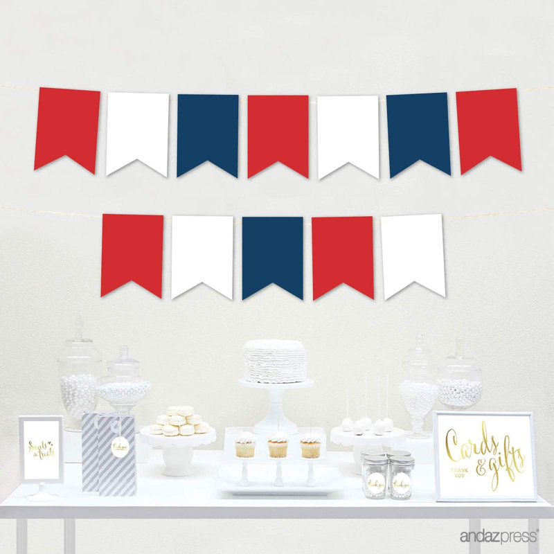 Bannière Koyal Wholesale, rouge, blanc, bleu marine, 24 pièces, 12 pi, élection de la fête des anciens