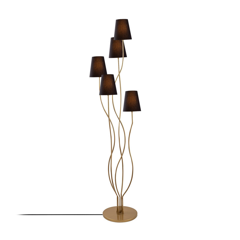 Okamoto 160cm Floor Lamp, Black, Gold