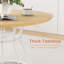 Table de salle à manger ronde de 119 cm (47 po) avec dessus en bois et piètement en métal, finition naturelle et blanche.-802396300