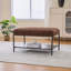 Repose-pieds avec tablette de rangement ouverte en bois-1900434537