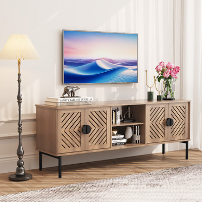 63'' TV Stands with 2-layer Shelves