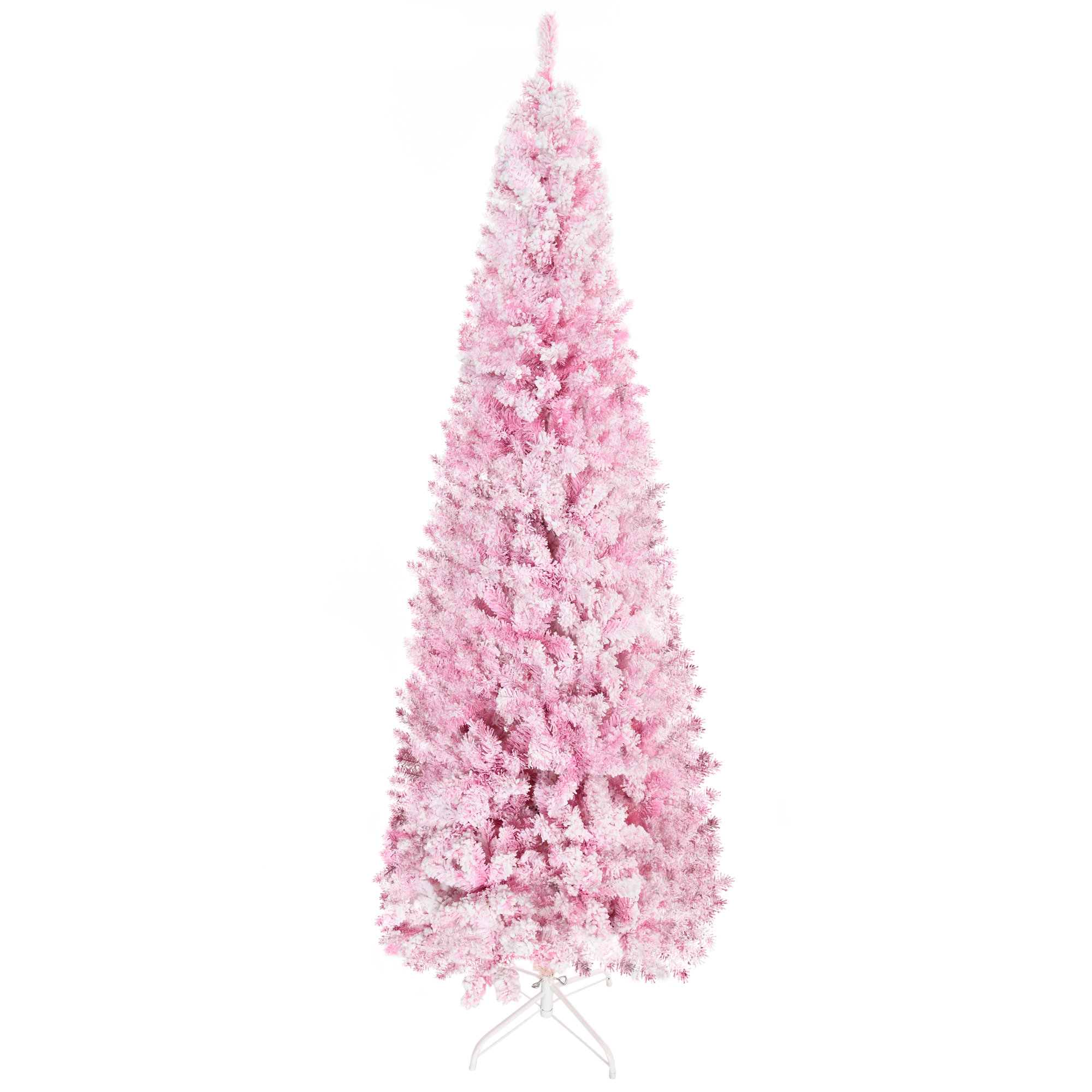 The Holiday Aisle® 76 H Slender Pink Pine Flockedfrosted Christmas Tree And Reviews Wayfair 7132