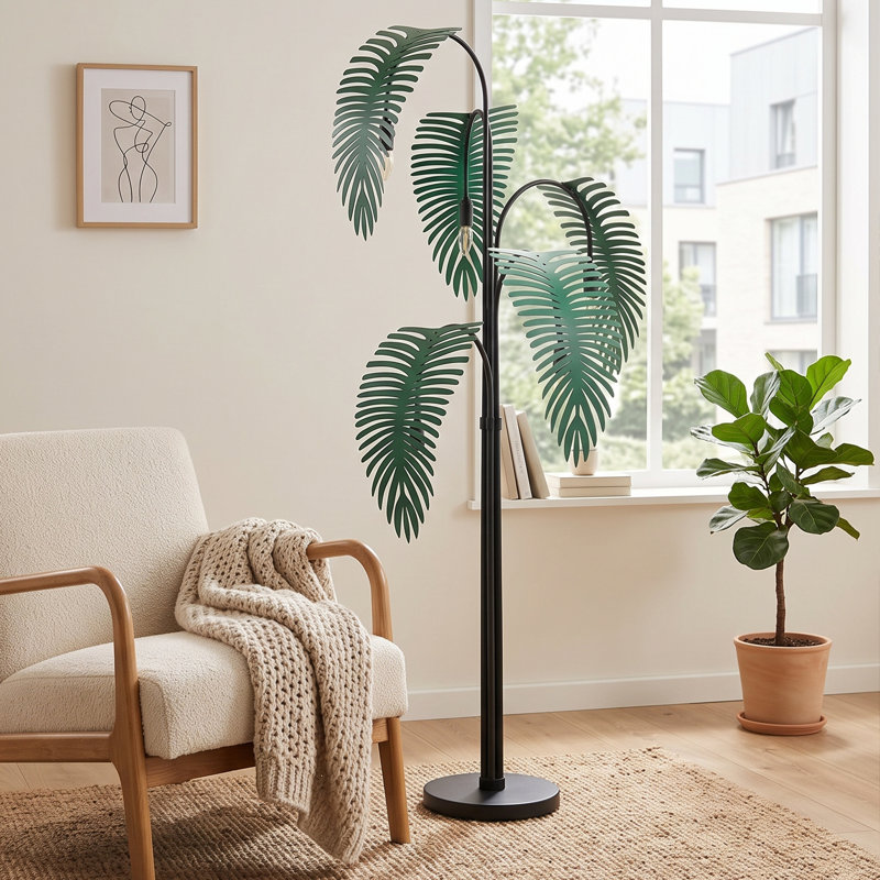 Lampadaire géométrique contemporain Sylvan Leaves à 5 lumières
